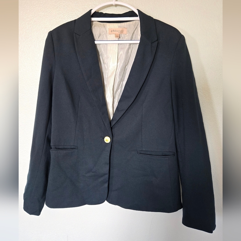Philosophy | Dark Green Ponte Blazer Size Large - Picture 2 of 11